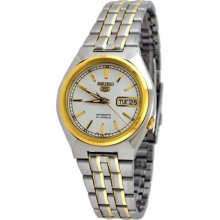 Seiko 5 Snk308 Men's Stainless Steel Silver Dial Two Tone Automatic Watch