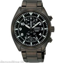 Seiko Black Ion Chronograph Men's Watch Snn233