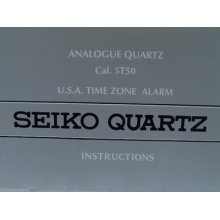 Seiko Instructions Booklet Analogue Quartz Cal. 5t50 U.s.a Time Zone Alarm .