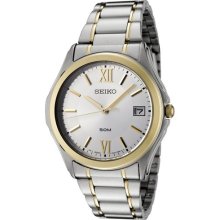 Seiko Mens Analog Stainless Watch - Two-tone Bracelet - Silver Dial - SGEF22P1