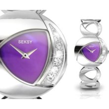 Seksy Sekonda Ladies Purple Eclipse Watch 4270 +pendant