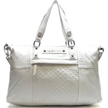 Serendipity Valentino White Woven Hannah Shoulder Bag Hobo Satchel Tote Purs