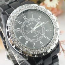 Shipping,sale,new Women Men Black Dial Analog Wrist Watch Fashion St