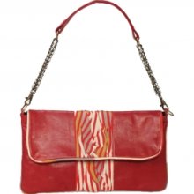 Shoulder Bag - Red strip kimono print