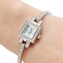 Silver Women's Alloy Analog Quartz Bracelet Watch