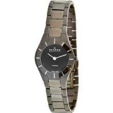 Skagen Titanium Black Label Women's Quartz Watch With Black Dial Analogue Display And Black Titanium Bracelet 585Xstmxb