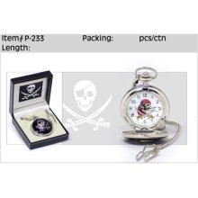 Skull Silver Pocket Watch 12