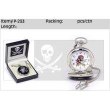 Skull Silver Pocket Watch 12