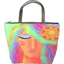 Small Abstract Art Handbag Purse Original Abstract Digital Painting of a Woman