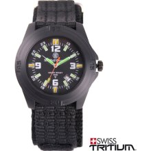 Smith & Wesson Men's Soldier Tritium H3 Black Nylon Strap Watch NEW - Stainless Steel - Black