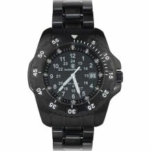 Smith And Wesson Blue Tubed Tritium Watch Black Stainless Steel Band--sww-32-bss