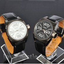 Soki White Black Womens Ladies Analog Quartz Wrist Leather Band Watch W054d