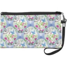 Spring Easter Egg Butterfly Flowers Vines Design Wristlet Clutches