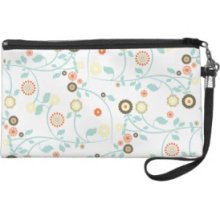 Spring flowers girly mod chic floral pattern Wristlet Purses