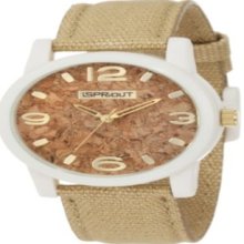 Sprout Mens ST/5511CKKH Organic Cork Dial Khaki Cotton Strap Corn