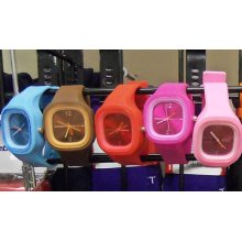 Ss.com Jelly Silicone Watch Usa Seller Blue Brown Red Hot Pink Light Pink