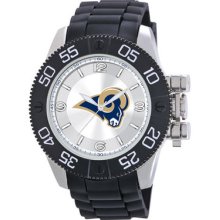 St Louis Rams Nfl Football Mens Adult Wrist Watch Stainless Steel Analog