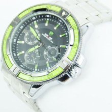 Stainless Steel Band Men Aircraft Analog Quartz Sport Wristwatch Elegant Fashion