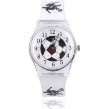 Stainless Steel Case Kids Quartz Watch Football