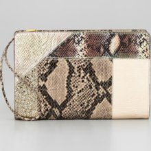 Stella McCartney Patchwork Wristlet Clutch Bag, Cream