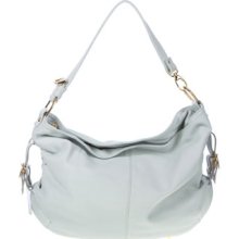 STEPHEN Italian Made Light Blue Leather Large Designer Hobo Bag