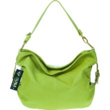 STEPHEN Italian Made Lime Green Leather Large Designer Hobo Bag