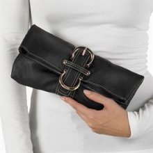 Storm Faux Leather Clutch Bag Black