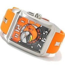 Stuhrling 255d 3316f99 Madman Complex Quartz Orange/grey Dial Rubber Mens Watch