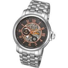 Stuhrling Original 344 King Lear Skeleton Auto Grey Dial Bracelet Mens Watch