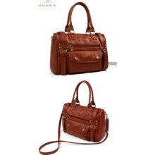 Style2030 Womens Shoulder Tote Satchel Handbag Bags + Long Strap [b1209]