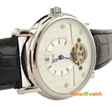 Stylish Men's Ladies White Dial Blue Hands Automatic Mechanical Wrist Watch