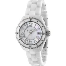 Swiss Legend 20050-wwsr White W/ Ss Karamica Ceramic Watch For Women