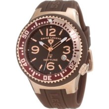 Swiss Legend Men S 21848p-rg-04 Neptune Brown Dial Brown Silicone Watch