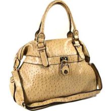 Tan York Style Spotted Soft Satchel Hobo Handbag Bag Size Medium