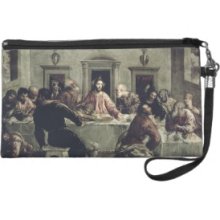 The Last Supper (oil on canvas) 2 Wristlet Clutch