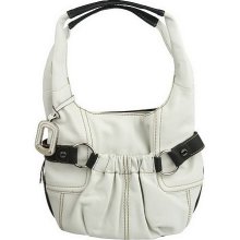 Tignanello Glove Leather A-Line Shopper w/Contrast Trim - White/Black - One Size