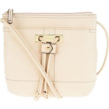 Tignanello Pebble Leather Crossbody with Drawstring - Cr?me Brulee - One Size