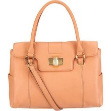 Tignanello Pebble Leather Satchel with Turnlock Hardware - Antique Rose - One Size