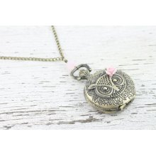 Timeless - Feminine Owl - Elegant, Exquisite, Beautiful Everyday Pocket Watch Necklace. Adventurous and fun.