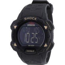 timex expedition shock resist cat blk resin strap watch