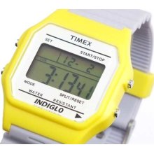 Timex Unisex Vintage Digital Watch Purple Rubber Strap Alarm Indiglo T2n095