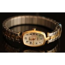 Timex Womens Classics Mop Dial Gold Tone Case Two Tone Expansion Band Watch
