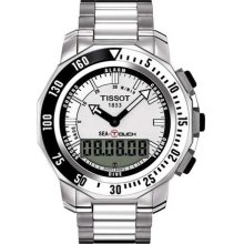 Tissot T0264201103101 Watch Sea Touch Mens - White Dial Stainless Steel Case Quartz Movement