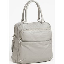 Topshop Washed Faux Leather Satchel Grey