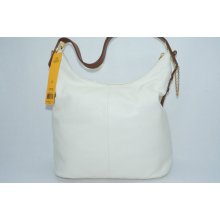 Tory Burch Eleri Ns North South White Hobo Handbag Bag Satchel Nwt White Leather