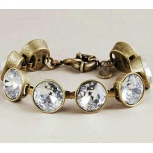 Trendy Fashion Jewelry Retro Chain & White Stone Crystal Brulee Classic Bracelet