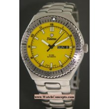 Tutima Factory Refurbished wrist watches: Titanium Diver Yellow Dial 6