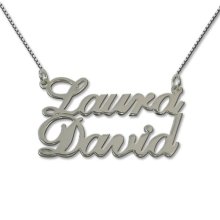 Two Name Engraved Necklace for Anniversary