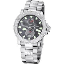 Ulysse Nardin Maxi Marine Chronometer 263-66 Gents Black Calfskin Date Watch