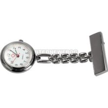 Un3f Fashion Nurse Table Pocket Watch With Clip Brooch Chain Quartz Mini